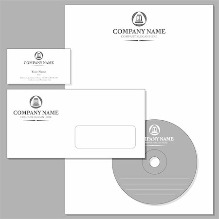 Vector Set of Corporate identity (Envelope, Visiting card, Headed note-paper, CD) Photographie de stock - Aubaine LD & Abonnement, Code: 400-04909017