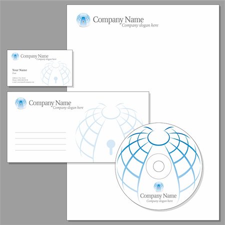 Vector Set of Corporate identity (Envelope, Visiting card, Headed note-paper, CD) Photographie de stock - Aubaine LD & Abonnement, Code: 400-04909019