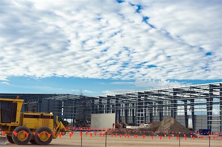 Industrial construction site against the blue sky Stock Photo - Budget Royalty-Free & Subscription, Code: 400-04909204