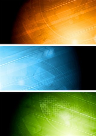 Set of colourful technical banners. Eps 10 Stock Photo - Budget Royalty-Free & Subscription, Code: 400-04909231