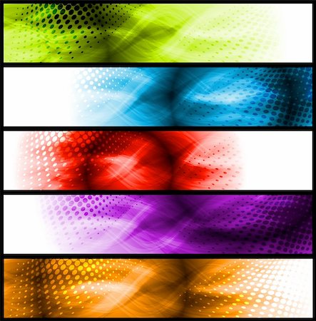 Set of simple colourful headers. Eps 10 vector Stock Photo - Budget Royalty-Free & Subscription, Code: 400-04909233