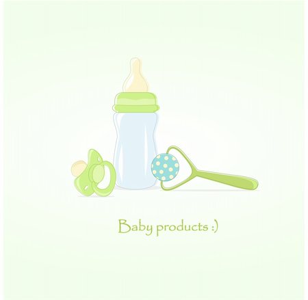 pacifier vector - Set of items for a newborn in gentle colors. Vector Illustration. Stock Photo - Budget Royalty-Free & Subscription, Code: 400-04909372