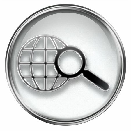 search and magnifier icon grey, isolated on white background. Stock Photo - Budget Royalty-Free & Subscription, Code: 400-04909570