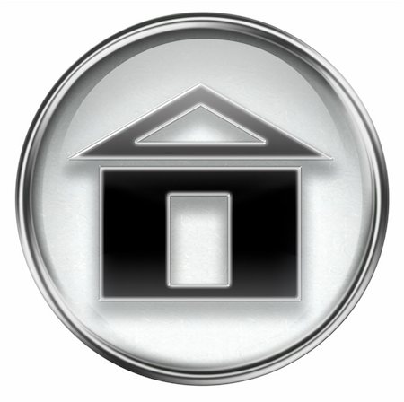 simsearch:400-05350670,k - home icon grey, isolated on white background Photographie de stock - Aubaine LD & Abonnement, Code: 400-04909584