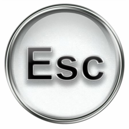 simsearch:400-05350670,k - Esc icon grey, isolated on white background Photographie de stock - Aubaine LD & Abonnement, Code: 400-04909588