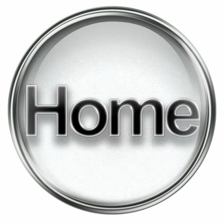 simsearch:400-04868914,k - home icon grey, isolated on white background Foto de stock - Royalty-Free Super Valor e Assinatura, Número: 400-04909591