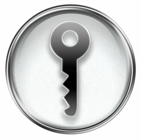 simsearch:400-04868914,k - key icon grey, isolated on white background. Foto de stock - Royalty-Free Super Valor e Assinatura, Número: 400-04909606