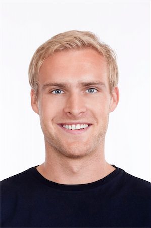 portrait of a young man with blond hair and blue eyes - isolated on white Stock Photo - Budget Royalty-Free & Subscription, Code: 400-04909832