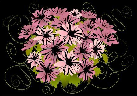 simsearch:400-07558497,k - Illustration of abstract pink asters with dark background Photographie de stock - Aubaine LD & Abonnement, Code: 400-04900106