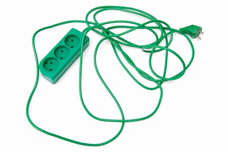 simsearch:400-05317787,k - Extension cord on the white background Stock Photo - Budget Royalty-Free & Subscription, Code: 400-04900344