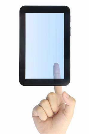 simsearch:400-05681747,k - hand pressing touch pad PC isolated on white background Stock Photo - Budget Royalty-Free & Subscription, Code: 400-04900550