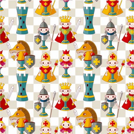 cartoon chess seamless pattern Stock Photo - Budget Royalty-Free & Subscription, Code: 400-04900640