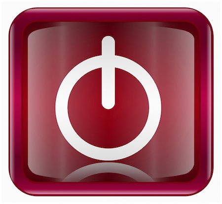 power button icon dark red, isolated on white background Stock Photo - Budget Royalty-Free & Subscription, Code: 400-04900824