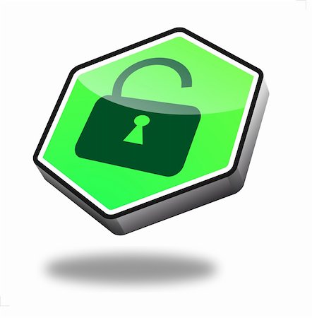 simsearch:400-04868914,k - orange lock button, symbol for security Foto de stock - Royalty-Free Super Valor e Assinatura, Número: 400-04900861