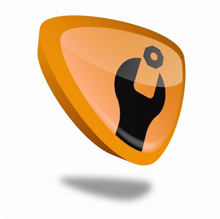 orange maintenance button with perspective Stock Photo - Budget Royalty-Free & Subscription, Code: 400-04900899