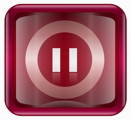 pause button - Pause icon dark red, isolated on white background Stock Photo - Budget Royalty-Free & Subscription, Code: 400-04900914