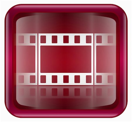 simsearch:400-07546122,k - Film icon red, isolated on white background Stock Photo - Budget Royalty-Free & Subscription, Code: 400-04900920