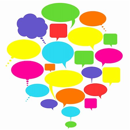 Various colorful talk, thought and speech bubbles Stock Photo - Budget Royalty-Free & Subscription, Code: 400-04901346