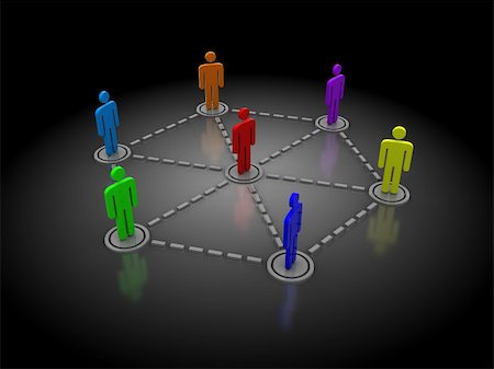 simsearch:400-06066597,k - abstract 3d illustration of people network over dark background Photographie de stock - Aubaine LD & Abonnement, Code: 400-04901357