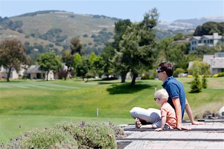 father and son enjoying the view of carmel valley Stock Photo - Budget Royalty-Free & Subscription, Code: 400-04901433