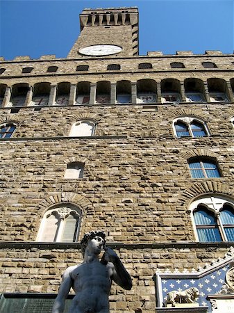 florence square italy art picture - Old palace in Signoria's square, historic centre of Florence, Italy Stock Photo - Budget Royalty-Free & Subscription, Code: 400-04901503