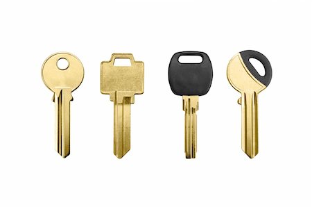 pictures of antique locks - golden keys isolated on a white background Stock Photo - Budget Royalty-Free & Subscription, Code: 400-04902035