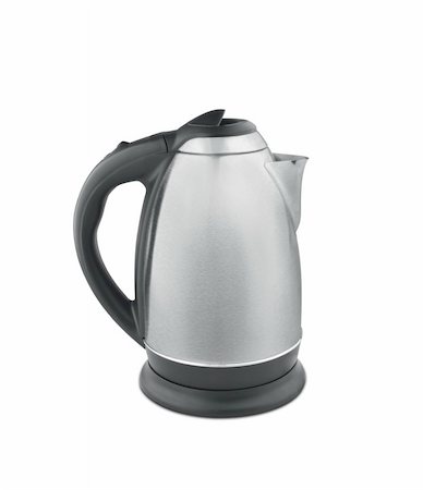 Stainless steel electric kettle isolated on white Stockbilder - Microstock & Abonnement, Bildnummer: 400-04902408