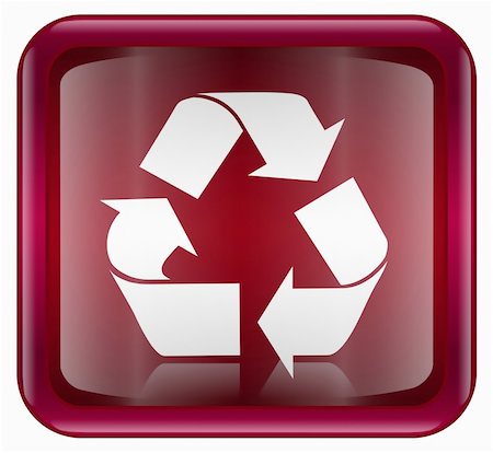 simsearch:400-04001346,k - Recycling symbol icon red, isolated on white background Foto de stock - Royalty-Free Super Valor e Assinatura, Número: 400-04902556