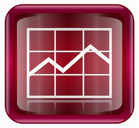 simsearch:400-05350670,k - graph icon red, isolated on white background. Photographie de stock - Aubaine LD & Abonnement, Code: 400-04902566