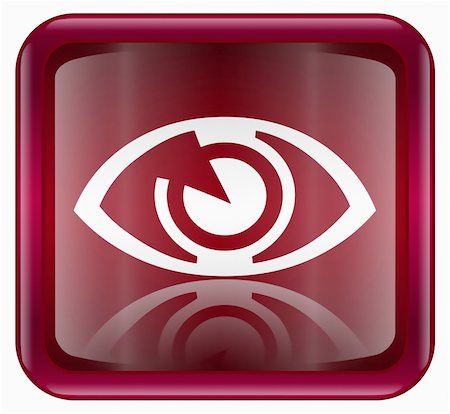 simsearch:400-06358064,k - eye icon dark red, isolated on white background. Foto de stock - Royalty-Free Super Valor e Assinatura, Número: 400-04902576