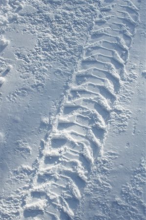 Heavy vehicle tyre track in pure white snow Stock Photo - Budget Royalty-Free & Subscription, Code: 400-04902675