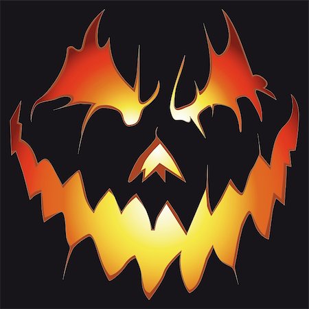 Halloween background. Scary pumpkin vector. Anger smile. Stock Photo - Budget Royalty-Free & Subscription, Code: 400-04902781