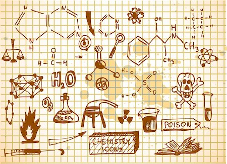 simsearch:400-04393337,k - empty chemistry icons isolated on the old background Foto de stock - Royalty-Free Super Valor e Assinatura, Número: 400-04903004