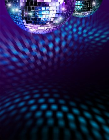 Disco mirror balls light reflections on ceiling and floor Stock Photo - Budget Royalty-Free & Subscription, Code: 400-04903074