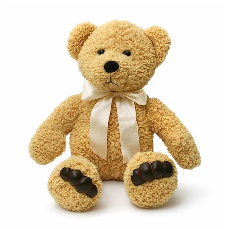 furry teddy bear - Cute teddy bear sitting sad on white background isolated Stock Photo - Budget Royalty-Free & Subscription, Code: 400-04903229