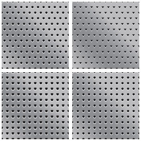 simsearch:400-06199427,k - 4 vector metal textures with holes Stock Photo - Budget Royalty-Free & Subscription, Code: 400-04903305
