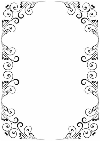 decorative line on border on paper - Frame A4 with floral ornaments Stock Photo - Budget Royalty-Free & Subscription, Code: 400-04903320