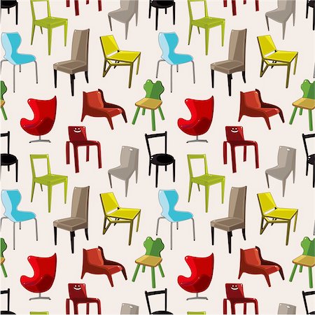 chair furniture seamless pattern Stock Photo - Budget Royalty-Free & Subscription, Code: 400-04903357