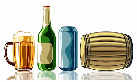 beer set,  this illustration may be useful as designer work Photographie de stock - Aubaine LD & Abonnement, Code: 400-04914030