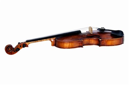 recital - Old violin, isolated on a white background Fotografie stock - Microstock e Abbonamento, Codice: 400-04914110