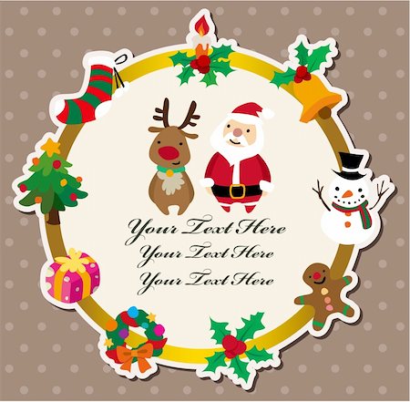 red christmas bulbs - cartoon xmas card Stock Photo - Budget Royalty-Free & Subscription, Code: 400-04914138