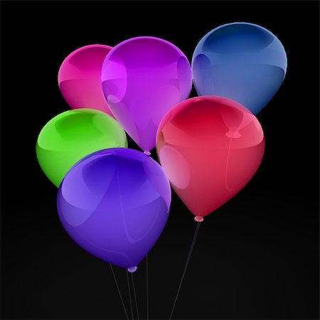 simsearch:400-05174564,k - 3d, balloon, balloon, party, birthday, colorful, color Fotografie stock - Microstock e Abbonamento, Codice: 400-04914270