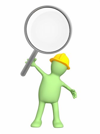 simsearch:400-04556858,k - 3d builder with loupe. Isolated over white Stock Photo - Budget Royalty-Free & Subscription, Code: 400-04914402