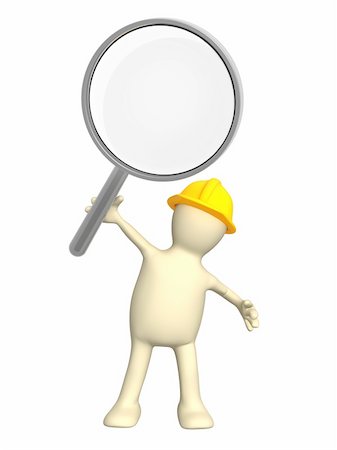 simsearch:400-04556858,k - 3d builder with loupe. Isolated over white Foto de stock - Royalty-Free Super Valor e Assinatura, Número: 400-04914403