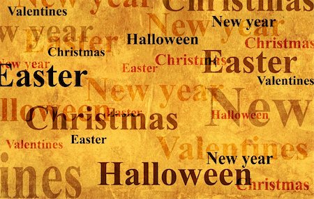 simsearch:400-07513116,k - Grunge background with names of the holidays Stock Photo - Budget Royalty-Free & Subscription, Code: 400-04914455