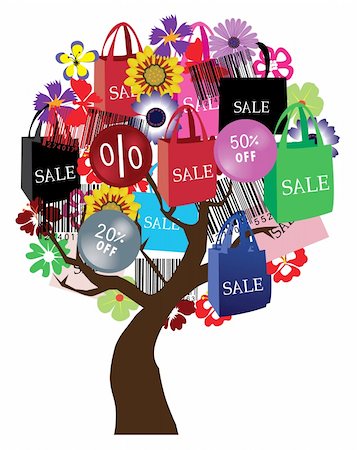 Vector illustration of a sale tree Stock Photo - Budget Royalty-Free & Subscription, Code: 400-04914542