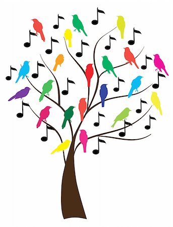 Vector illustration of tree with musical notes Photographie de stock - Aubaine LD & Abonnement, Code: 400-04914551