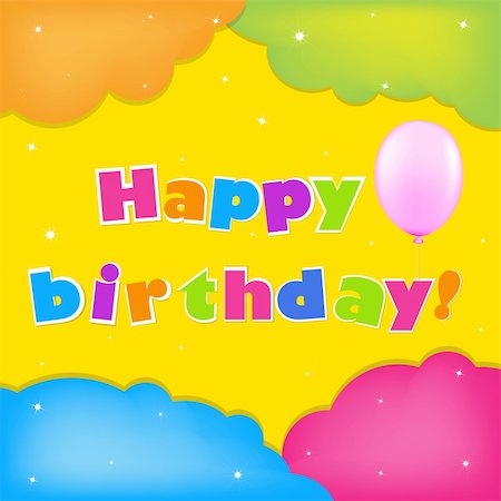 simsearch:400-05263438,k - Card Happy Birthday, Vector Illustration Stock Photo - Budget Royalty-Free & Subscription, Code: 400-04914656