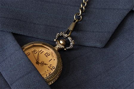 A macro shot of a business mans suit while checking the time on his pocket watch. Stock Photo - Budget Royalty-Free & Subscription, Code: 400-04914723