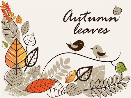 Vector autumn composition with falling leaves Stock Photo - Budget Royalty-Free & Subscription, Code: 400-04914907